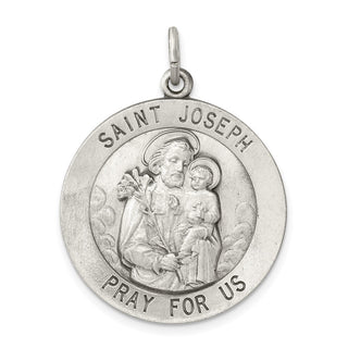 Sterling Silver Antiqued Saint Joseph Medal Pendant QC3595