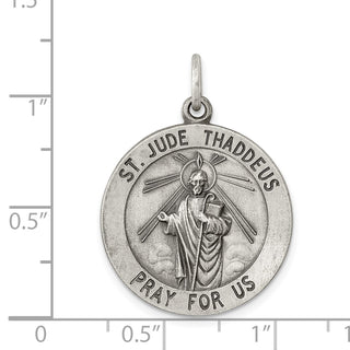 Sterling Silver Saint Jude Thaddeus Medal Pendant QC3601