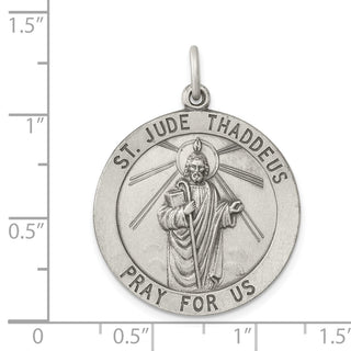 Sterling Silver St. Jude Thaddeus Medal Pendant QC3602