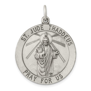 Sterling Silver St. Jude Thaddeus Medal Pendant QC3602