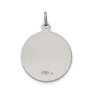Sterling Silver St. Jude Thaddeus Medal Pendant - 25 x 20mm, Satin, Diamond-Cut, Antiqued & Engravable