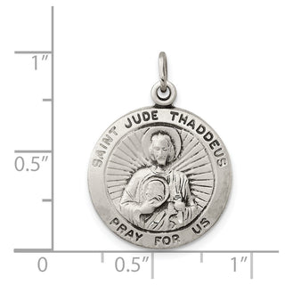 Sterling Silver Saint Jude Thaddeus Medal Pendant QC3603