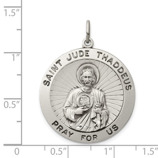 Sterling Silver Saint Jude Thaddeus Medal Pendant QC3604