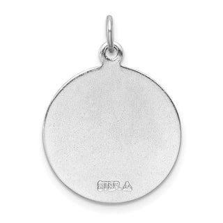 Sterling Silver Rhodium-plated Saint Jude Thaddeus Medal Pendant QC3605