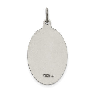 Sterling Silver St. Jude Thaddeus Medal Pendant - 32 x 18mm, Satin, Diamond-Cut, Antiqued & Engravable