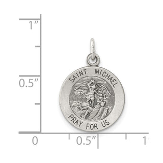 Sterling Silver Antiqued Saint Michael Medal Pendant QC3608