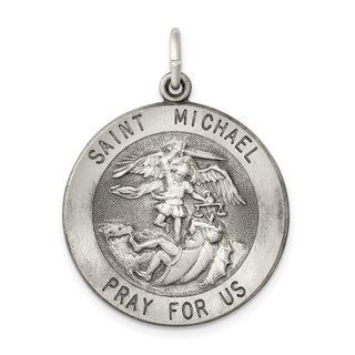 Sterling Silver Antiqued Saint Michael Medal Pendant QC3610