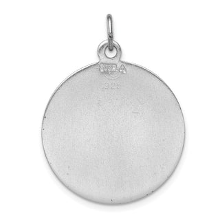 Sterling Silver Rhodium-plated Enameled Saint Michael Medal Pendant