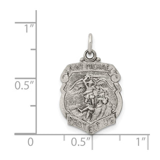 Sterling Silver St. Michael Badge Medal Pendant QC3612