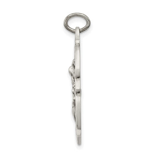 Sterling Silver Diamond-cut St. Michael Badge Medal Pendant