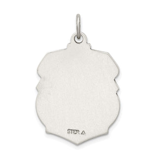 Sterling Silver Diamond-cut St. Michael Badge Medal Pendant