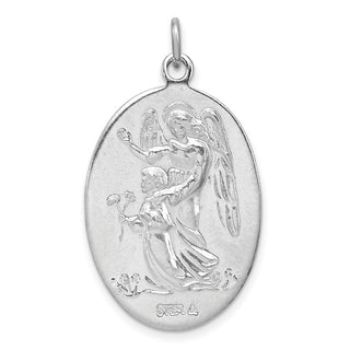 Sterling Silver Reversible Rhodium-plated & Vermeil St. Michael Medal Pendant