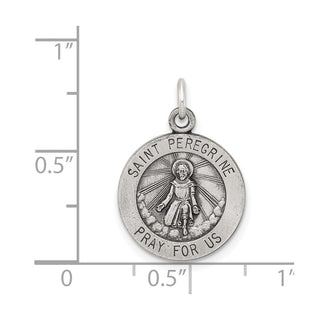 Sterling Silver St. Peregrine Medal Pendant QC3617
