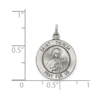 Sterling Silver St. Theresa Medal Pendant QC3620