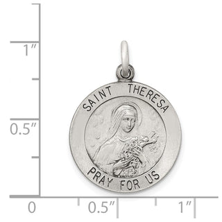 Sterling Silver St. Theresa Medal Pendant QC3621