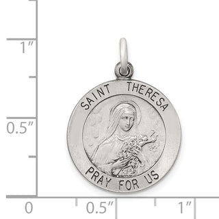 Sterling Silver St. Theresa Medal Pendant QC3621