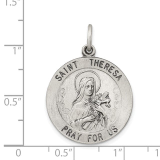 Sterling Silver St. Theresa Medal Pendant QC3622