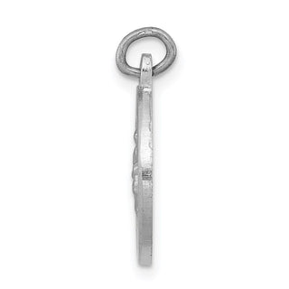 Sterling Silver Rhodium-plated & Vermeil Guardian Angel Medal Pendant
