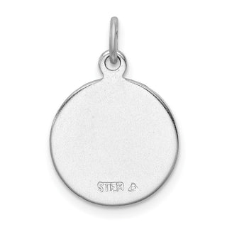 Sterling Silver Rhodium-plated/Plain Back Angel Medal Pendant