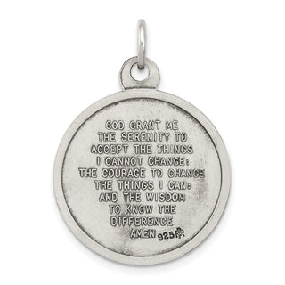 Sterling Silver Antiqued Praying Hands Medal Pendant