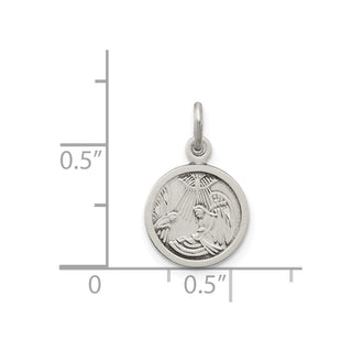 Sterling Silver Antiqued Baptism Medal Charm QC3667