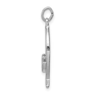 Sterling Silver Rhodium-plated Ichthus Fish Charm QC3681