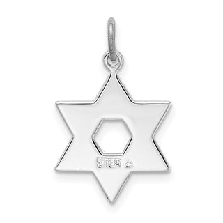 Sterling Silver Rhodium-plated Star of David Charm QC3688