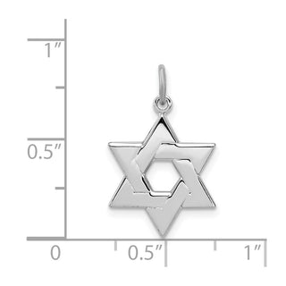 Sterling Silver Rhodium-plated Star of David Charm QC3688