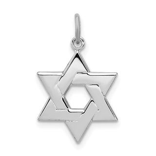 Sterling Silver Rhodium-plated Star of David Charm QC3688