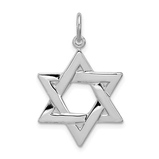 Sterling Silver Rhodium-plated Star of David Charm QC3689