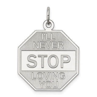 Sterling Silver Ill Never Stop Loving You Charm