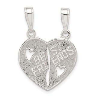Sterling Silver Best Friends Break Apart Heart Pendant