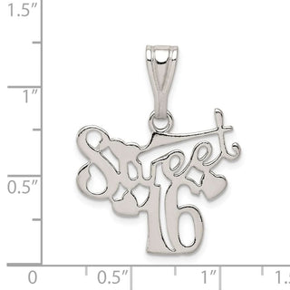 Sterling Silver Sweet 16 Pendant QC3750