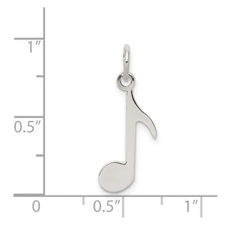 Sterling Silver Rhodium-plated Musical Note Polished Charm QC3758