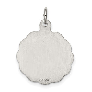 Sterling Silver Rhodium-plated Cross Disc Charm QC380