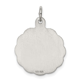 Sterling Silver Rhodium-plated Cross Disc Charm QC380