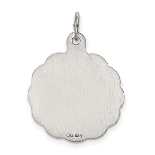 Sterling Silver Rhodium-plated Cross Disc Charm QC380