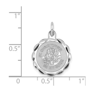 Sterling Silver Rhodium-plated St. Christopher Medal Charm