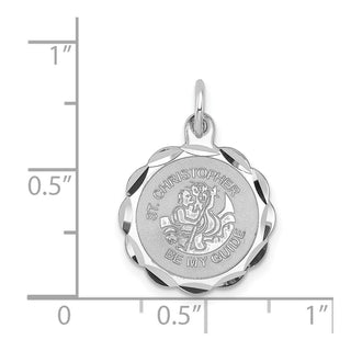 Sterling Silver Rhodium-plated St. Christopher Medal Charm