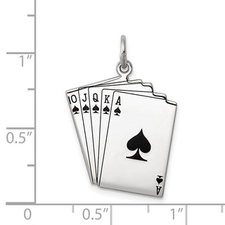 Sterling Silver Rhodium-plated Playing Cards Polished Charm