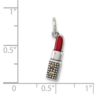 Sterling Silver Enameled Lipstick Charm