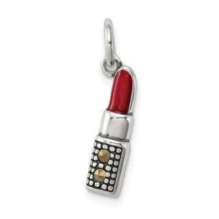 Sterling Silver Enameled Lipstick Charm