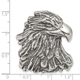 Sterling Silver Antiqued Eagle Head Pendant