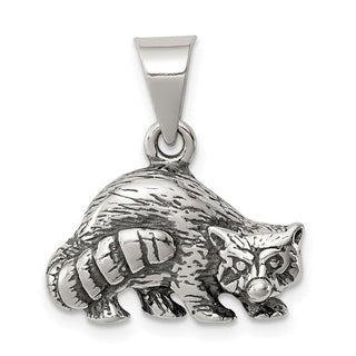 Sterling Silver Antiqued Raccoon Pendant