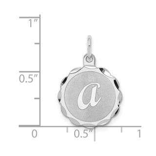 Sterling Silver Rhodium-plated Brocade-Like Initial A Charm QC4161A