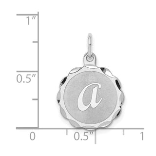 Sterling Silver Rhodium-plated Brocade-Like Initial A Charm QC4161A