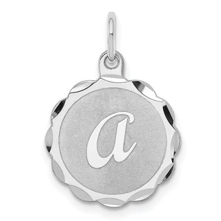 Sterling Silver Rhodium-plated Brocade-Like Initial A Charm QC4161A