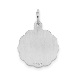Sterling Silver Rhodium-plated Brocade-Like Initial B Charm QC4161B