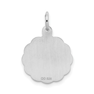 Sterling Silver Rhodium-plated Brocade-Like Initial B Charm QC4161B