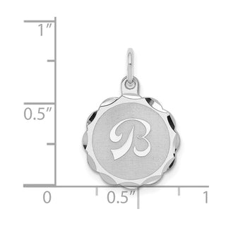 Sterling Silver Rhodium-plated Brocade-Like Initial B Charm QC4161B